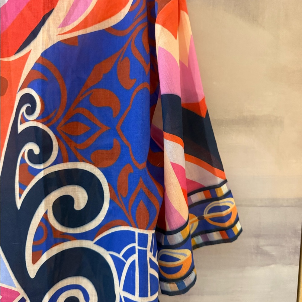 Colorful Geometric Patterned Button Up Resort Tunic - Picture 6 of 8